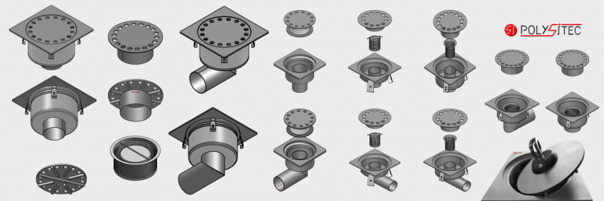 Stainless steel siphonic drains: domestic, semi-industrial and watertight